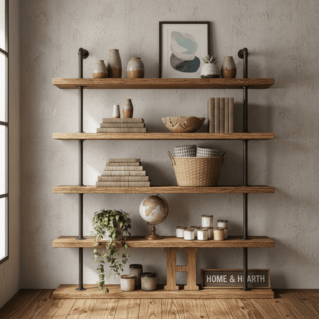 Custom timber shelving system