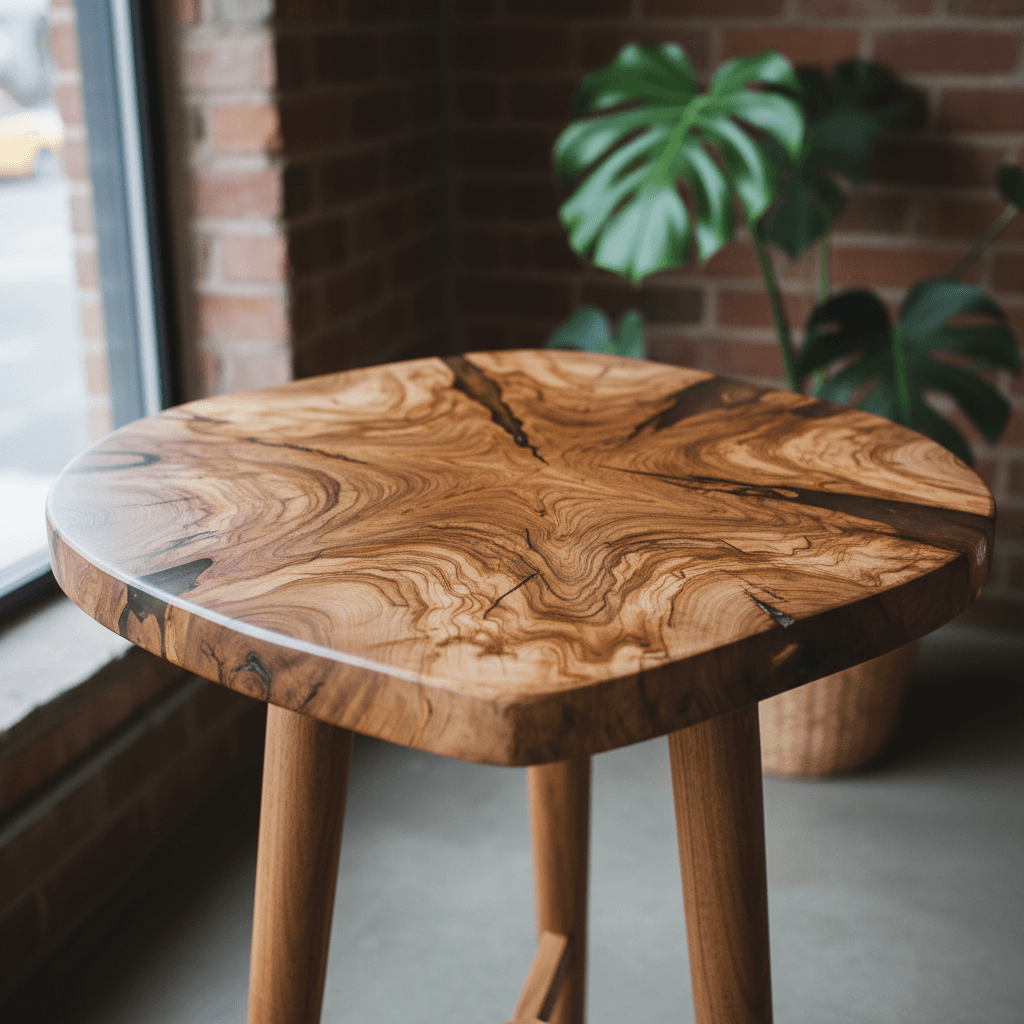 Artisan end table with character