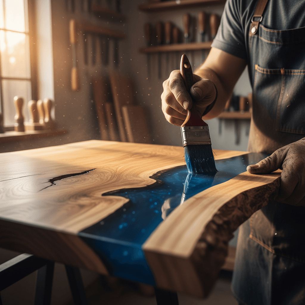 Custom dining table made from reclaimed driftwood
