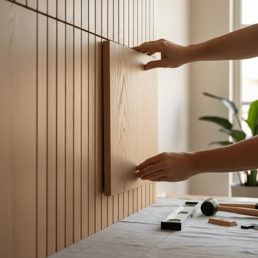 Live edge timber wall shelf